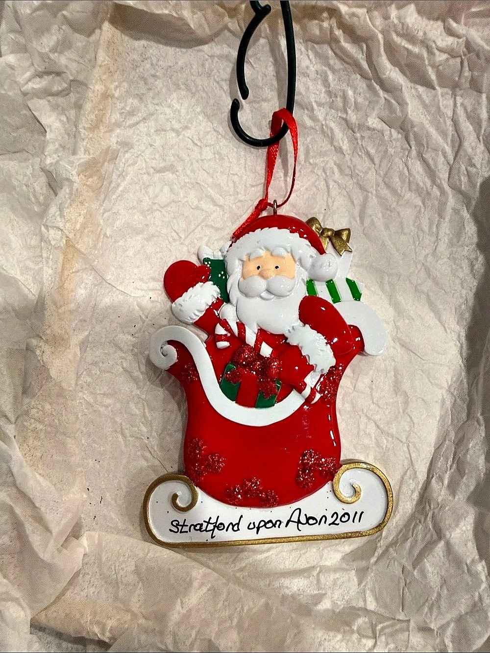 Stratford-upon-Avon 2011 Santa in Sleigh ornament